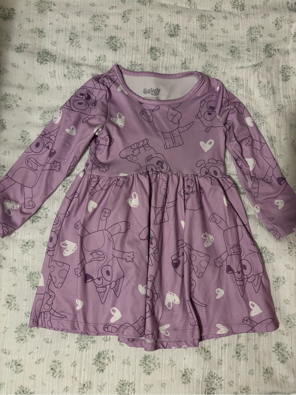 Purple Bluey Long Sleeve Twirl Dress